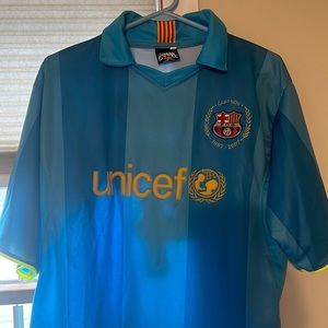 Men’s soccer Henry jersey. Teal color, size XL Barcelona Football Club.